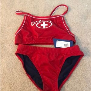 Women’s life guard two-piece swimsuit size small